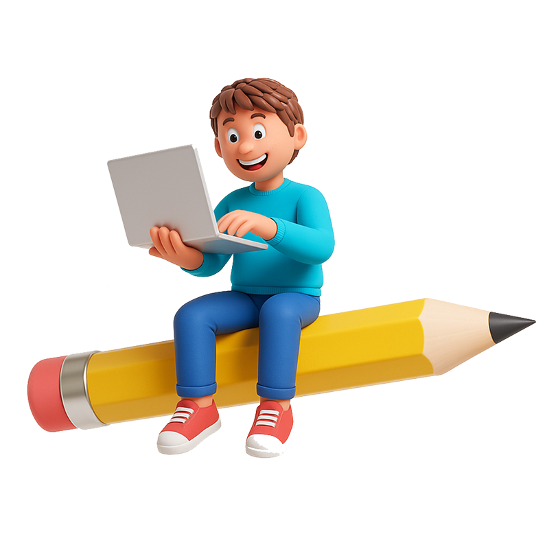 Boy on pencil